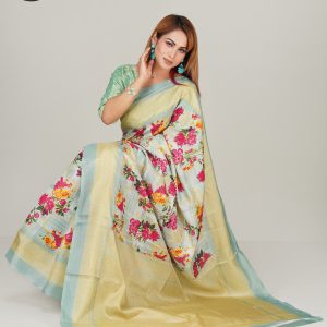 পেস্টাল ফ্লোরাল শাড়ী